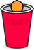 So sieht ein Einzeltreffer bei Bier Pong aus
